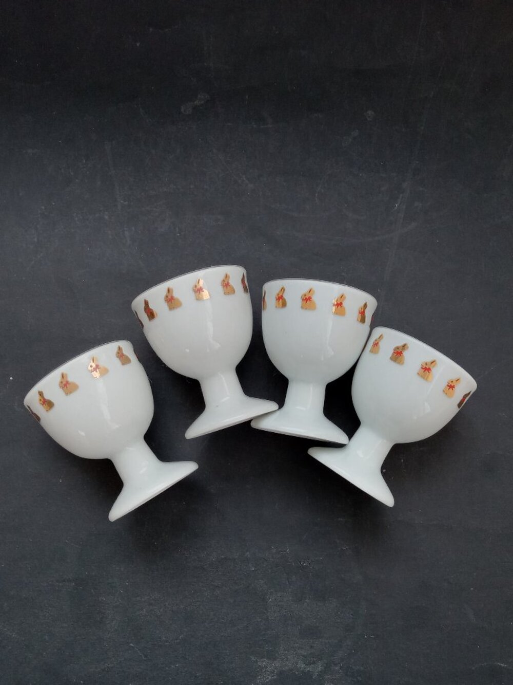 4 Vtg Thomas Rosenthal Germany for Lindt Easter Bunny Egg Cups + 2 Extra Cups